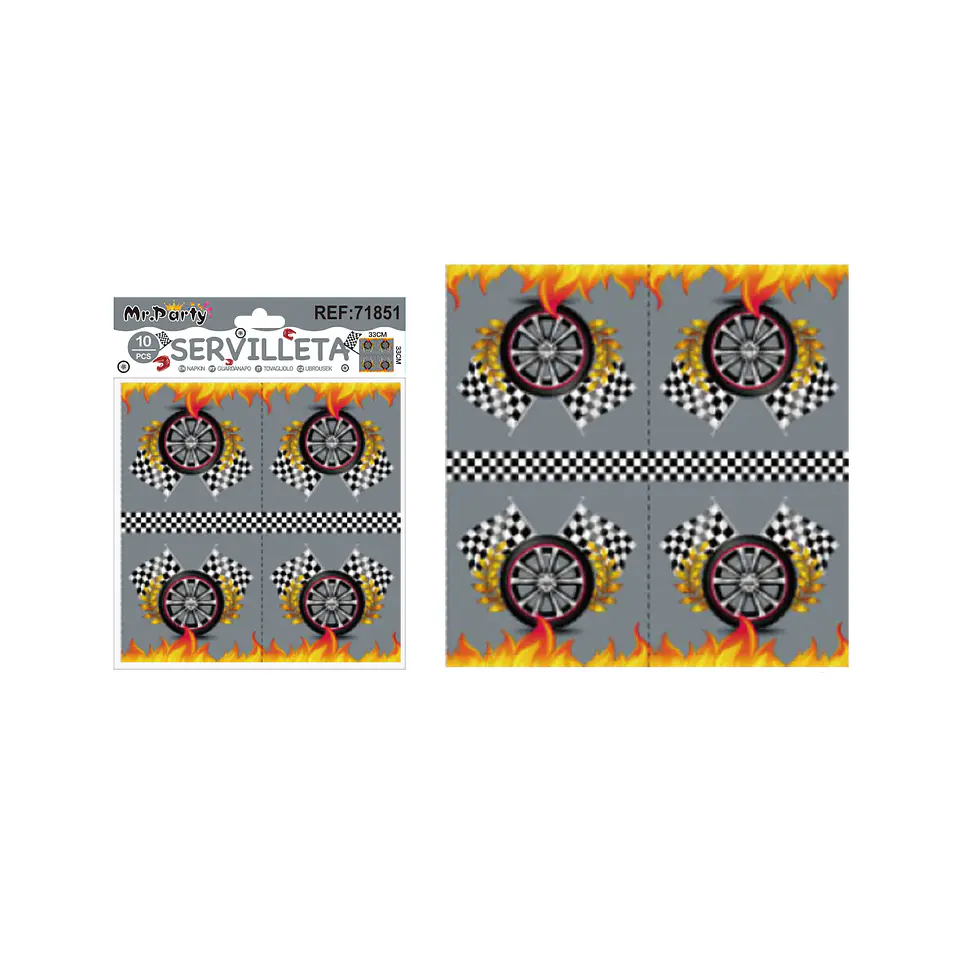 Servilletas de carreras 33*33cm 10pcs 1