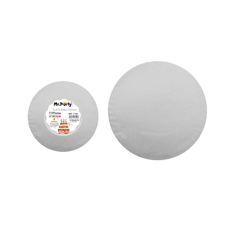 Base para pastel redonda de 1.2mm 30.5cm plateada