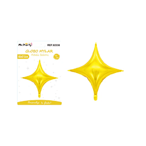 Globo metálico estrella cuadrada dorada 66*67.5cm