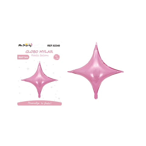 Globo metálico estrella cuadrada rosa 66*67.5cm