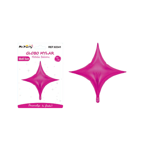 Globo metálico estrella cuadrada fucsia 66*67.5cm