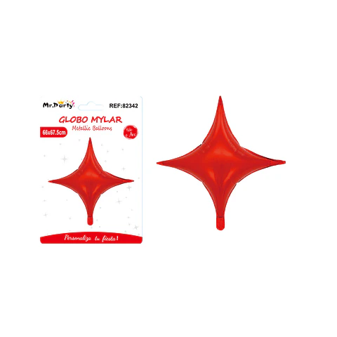 Globo metálico estrella cuadrada roja 66*67.5cm