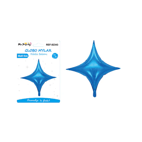 Globo metálico estrella cuadrada azul 66*67.5cm