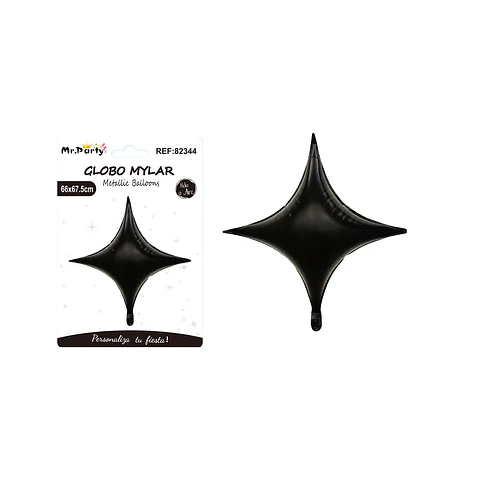 Globo metálico estrella cuadrada negra 66*67.5cm