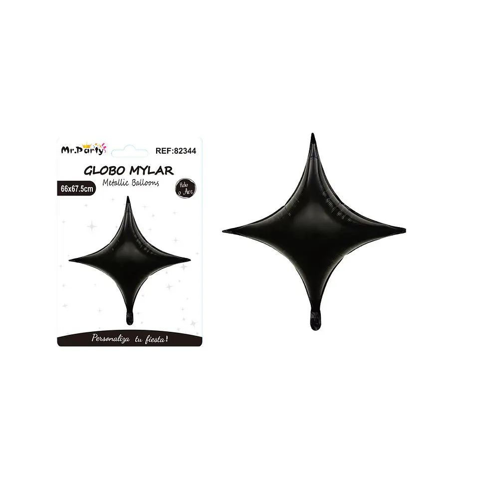 Globo metálico estrella cuadrada negra 66*67.5cm 1