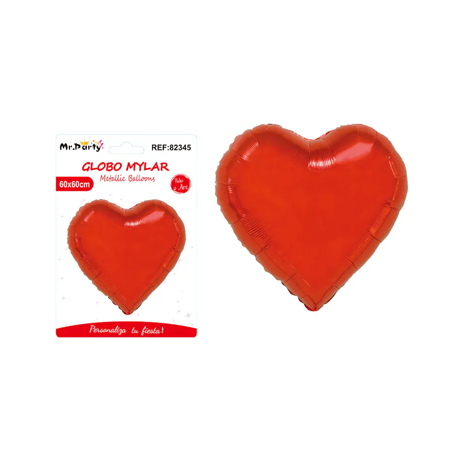 Globo metálico mate corazón rojo 60cm 1