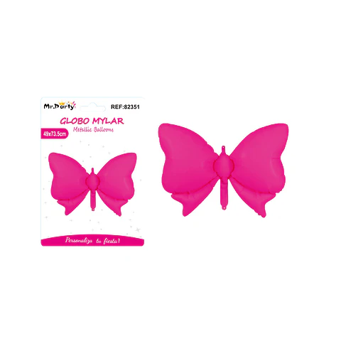 Globo metálico mate lazo fucsia 49*73.5cm