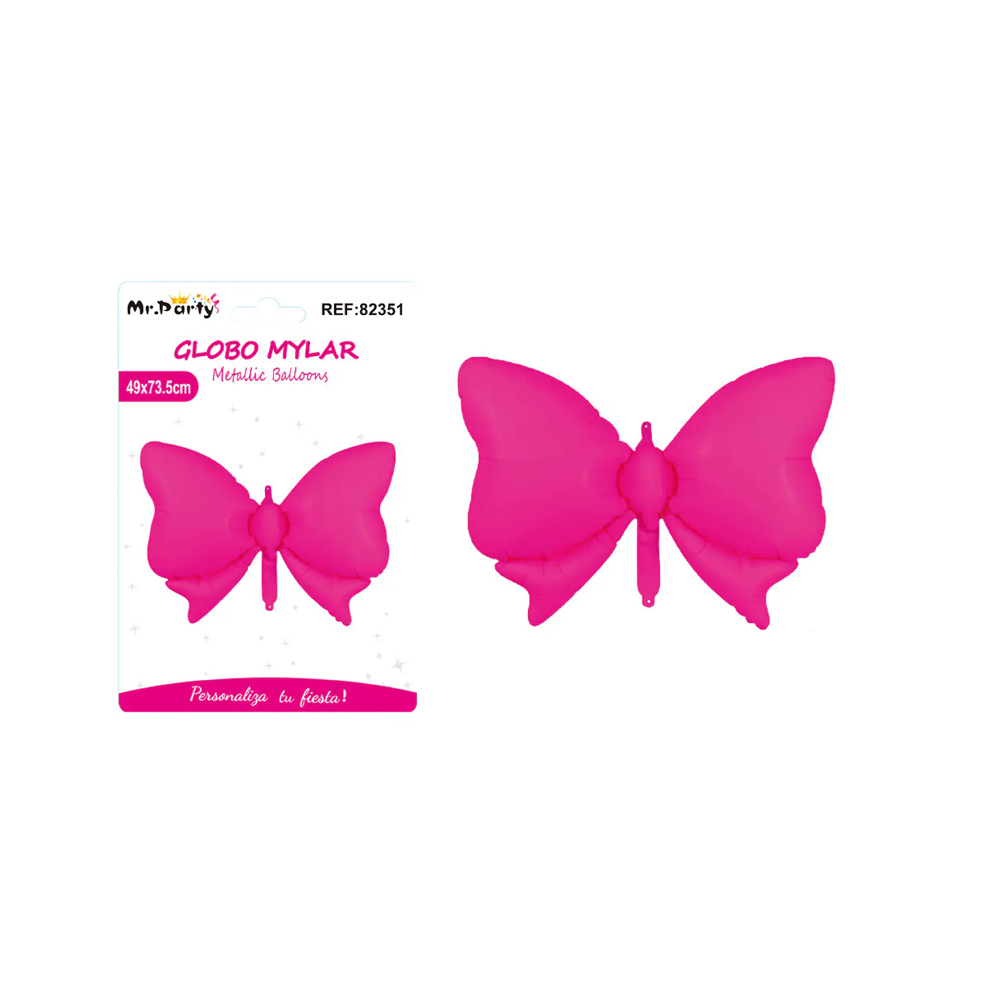 Globo metálico mate lazo fucsia 49*73.5cm 1