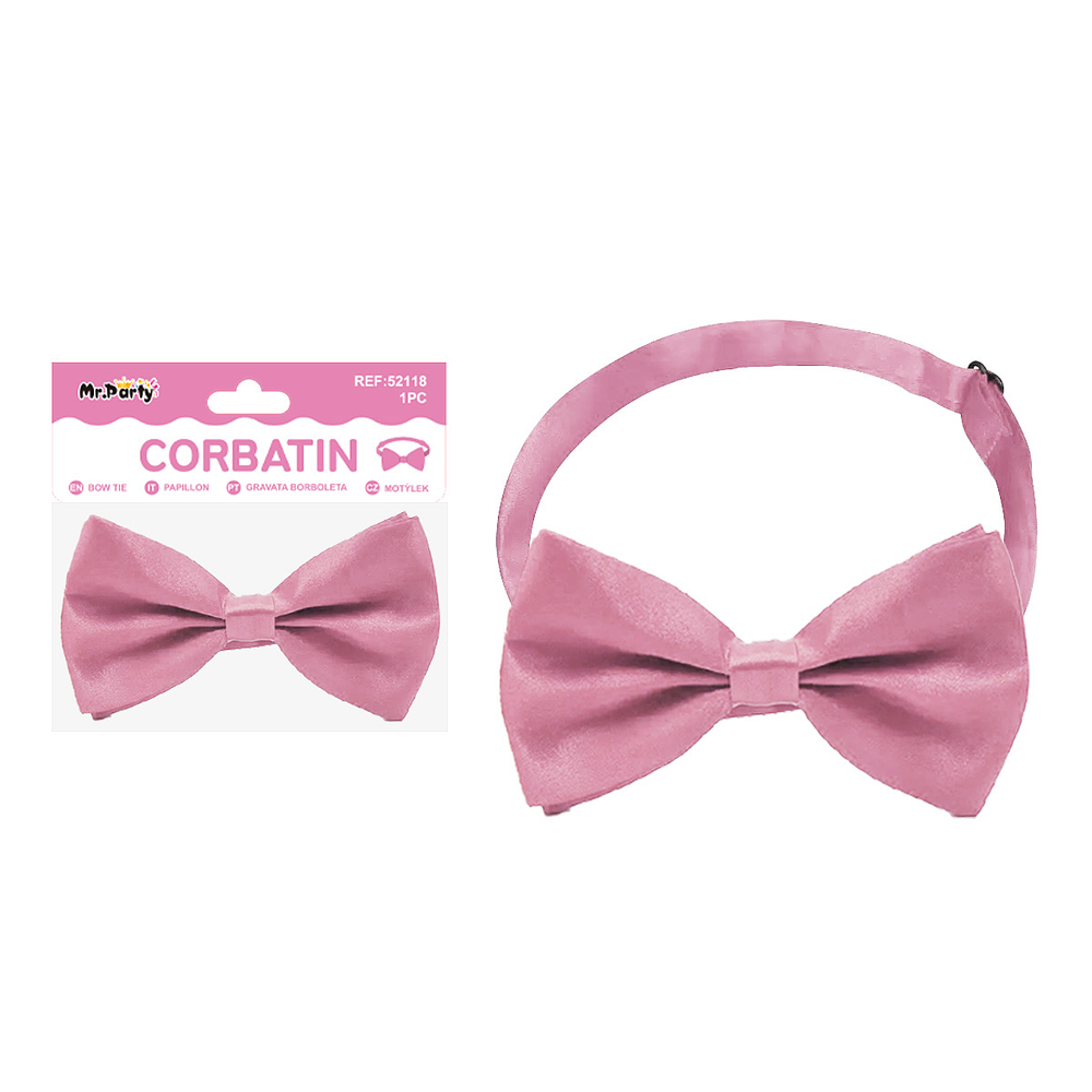 Corbatín de satén rosa