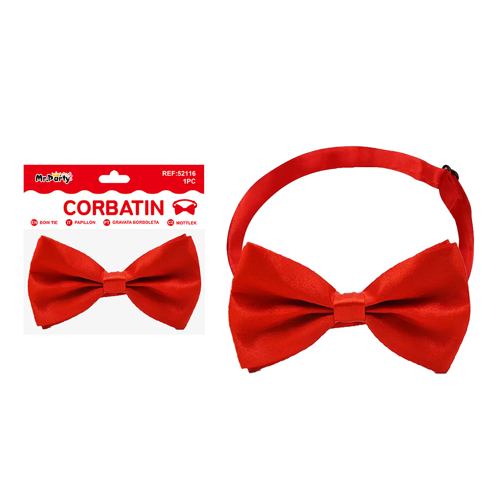 Corbatín de satén rojo