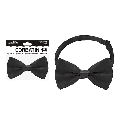 Corbatín de satén negro