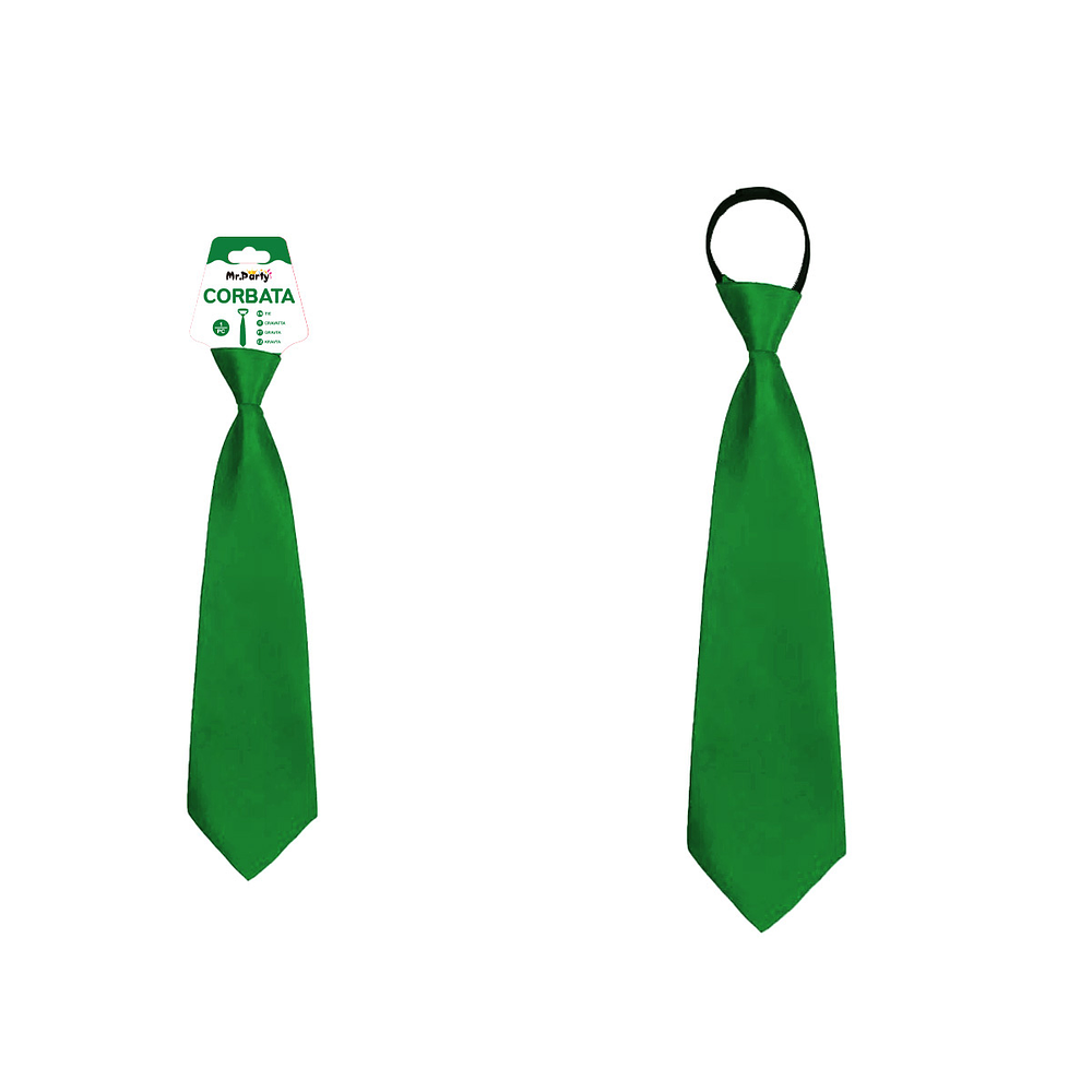 Corbata de satén verde oscuro