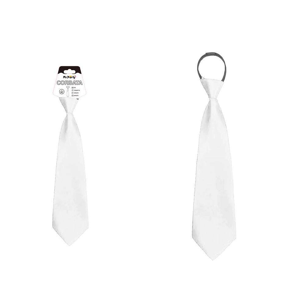 Corbata de satén blanca
