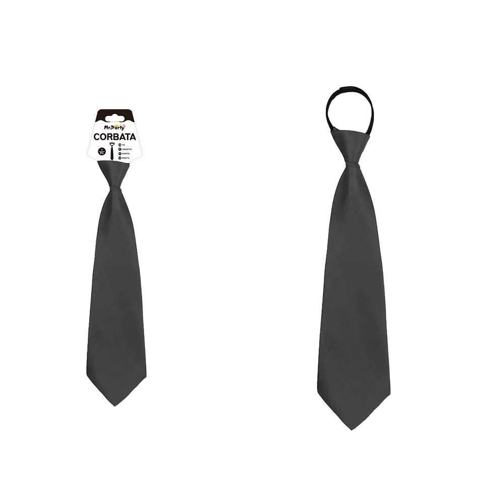 Corbata de satén negra