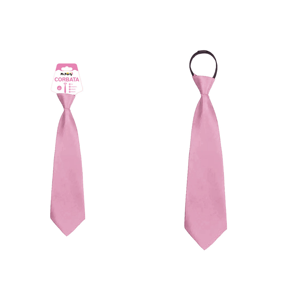 Corbata de satén rosa