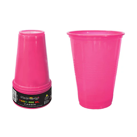 Vasos de plásticos rosa 500ML 10pcs