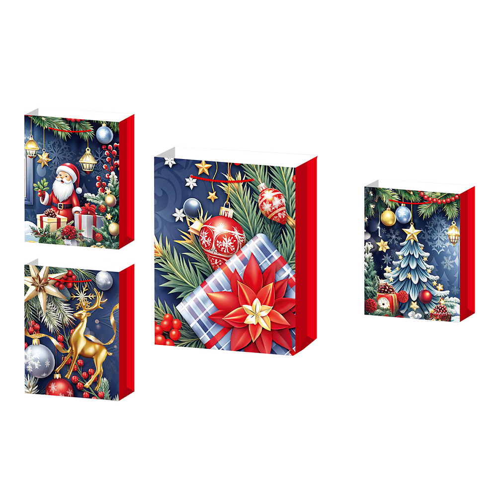 Bolsa de regalo de Navidad 41.5x30x12cm 12pcs Diseño Aleatorio