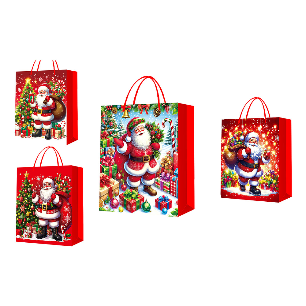 Bolsa de regalo de Navidad 23x18x10cm 12pcs Diseño Aleatorio