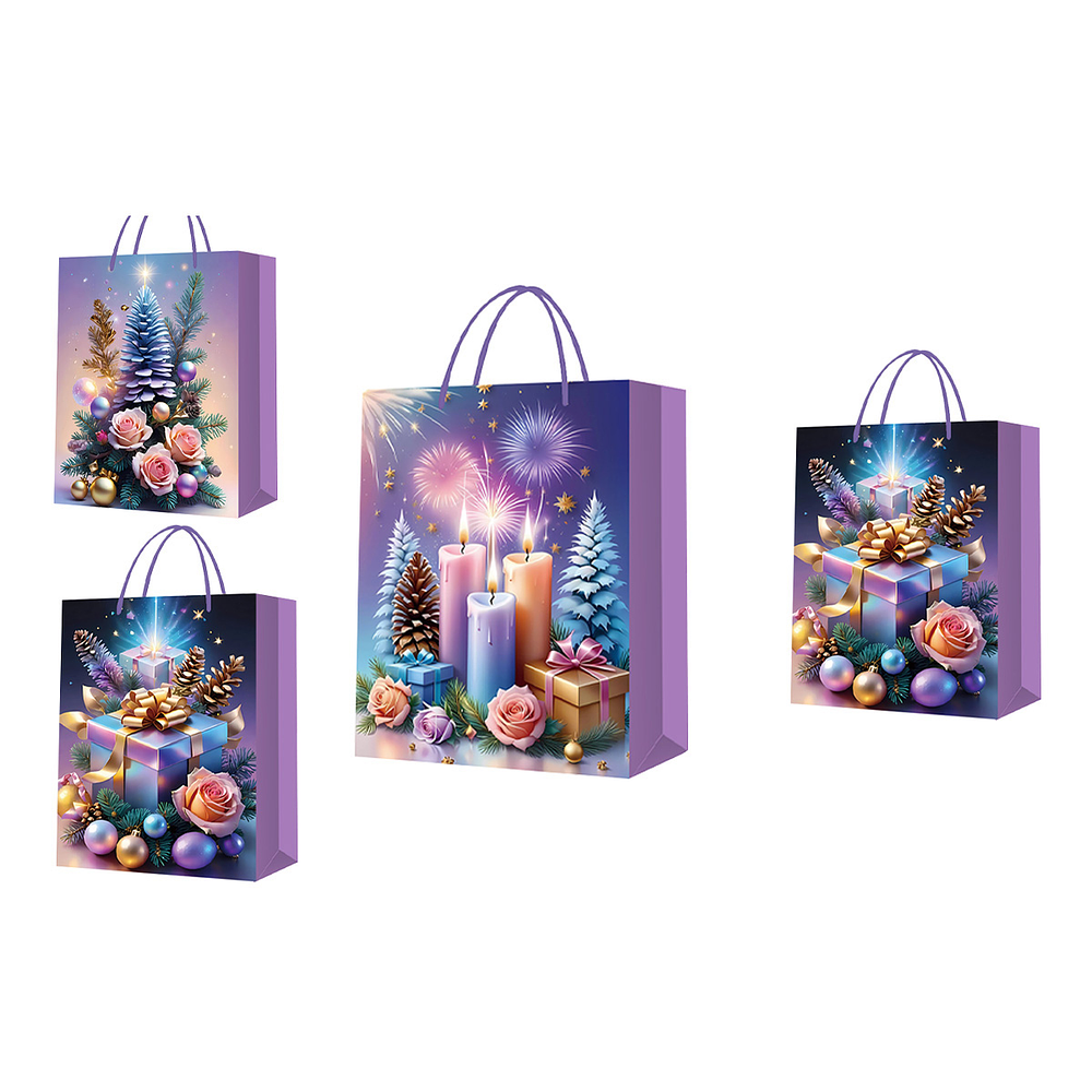 Bolsa de regalo de Navidad 32x26x10cm 12pcs Diseño Aleatorio