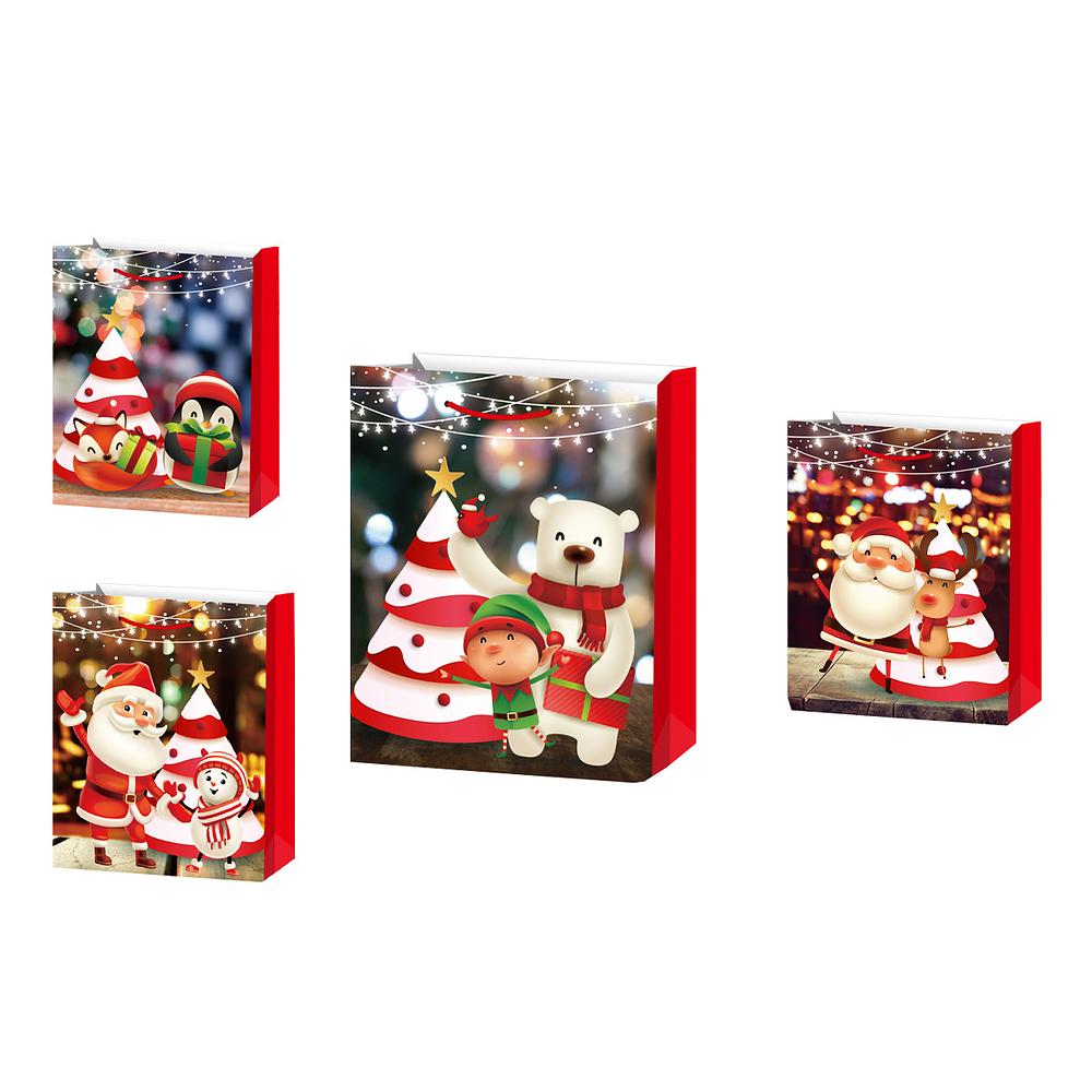 Bolsa de regalo de Navidad 41.5x30x12cm 12pcs Diseño Aleatorio