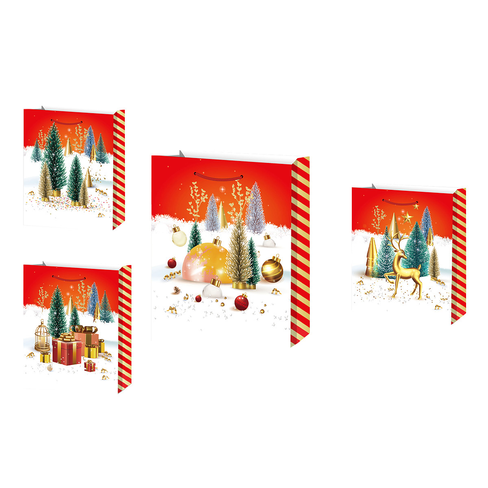Bolsa de regalo de Navidad 23x18x10cm 12pcs Diseño Aleatorio