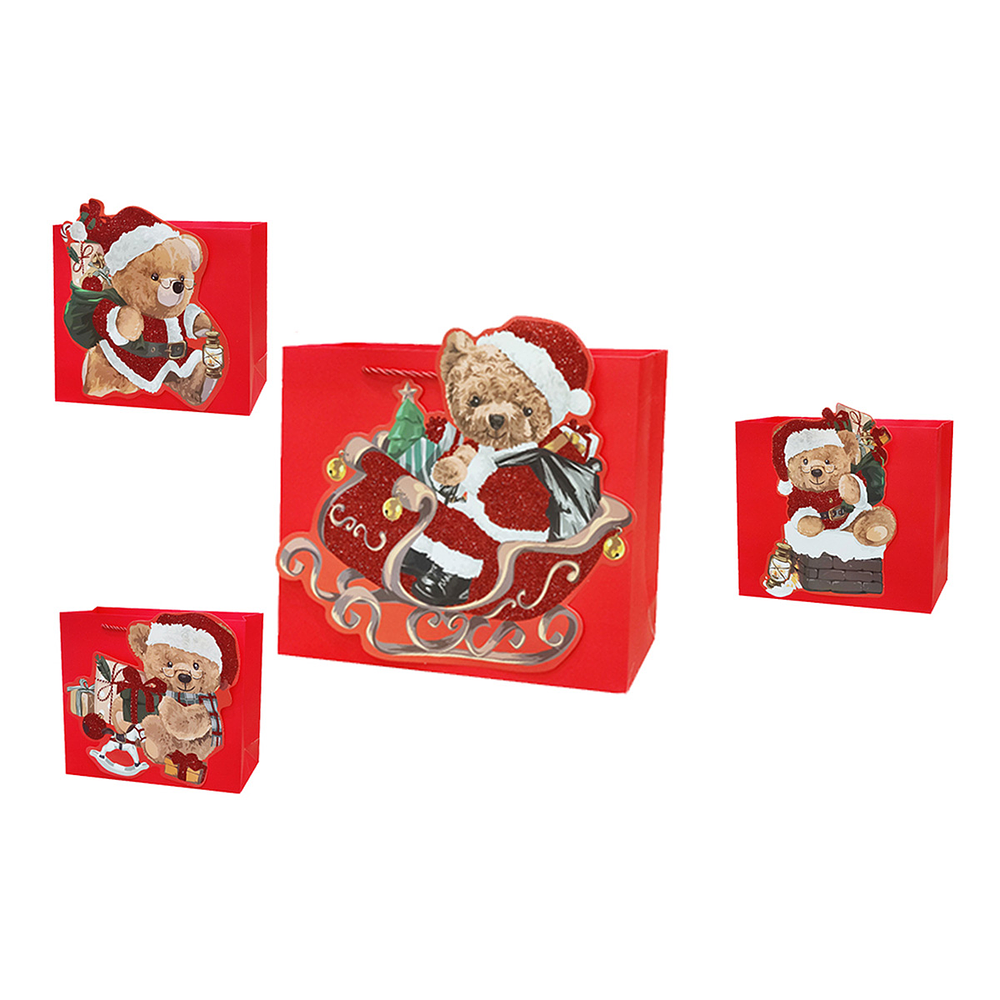 Bolsa de regalo de Navidad 23x18x10cm 12pcs Diseño Aleatorio