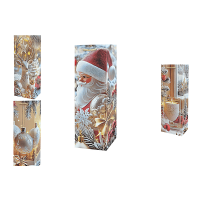 Bolsa de regalo de Navidad para vino 36x12.5x8.5cm 12pcs Diseño Aleatorio