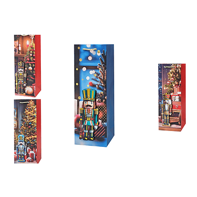 Bolsa de regalo de Navidad para vino 36x12.5x8.5cm 12pcs Diseño Aleatorio