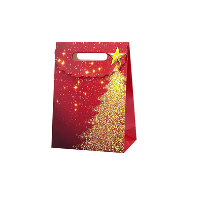 Bolsa de regalo de Navidad con tapa 32x24x11cm 12pcs Diseño Aleatorio