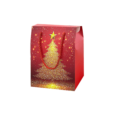 Bolsa de regalo de Navidad tipo caja 17x22.5x12.5cm 12pcs Diseño Aleatorio