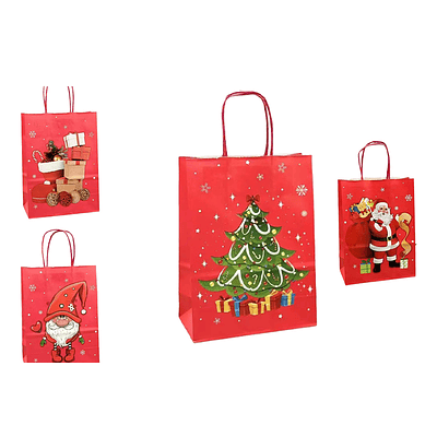 Bolsa de regalo Navidad 27x21x11 12pcs Diseño Aleatorio