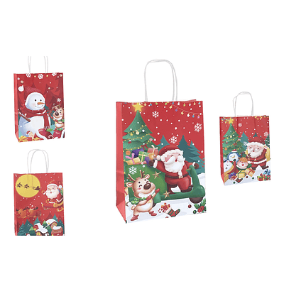 Bolsa de regalo Navidad 27x21x11 12pcs Diseño Aleatorio