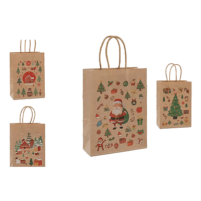 Bolsa de regalo Navidad 27x21x11 12pcs Diseño Aleatorio