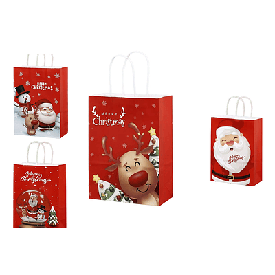 Bolsa de regalo Navidad 21x15x8 12pcs Diseño Aleatorio