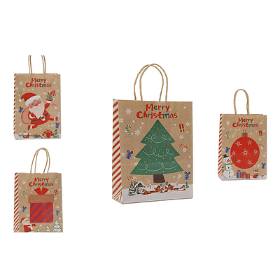 Bolsa de regalo Navidad 27x21x11 12pcs Diseño Aleatorio