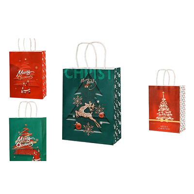 Bolsa de regalo Navidad 27x21x11 12pcs Diseño Aleatorio
