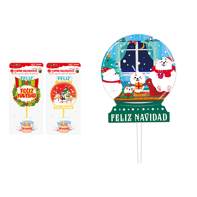 Adorno acrílico navideño para torta Diseño Aleatorio