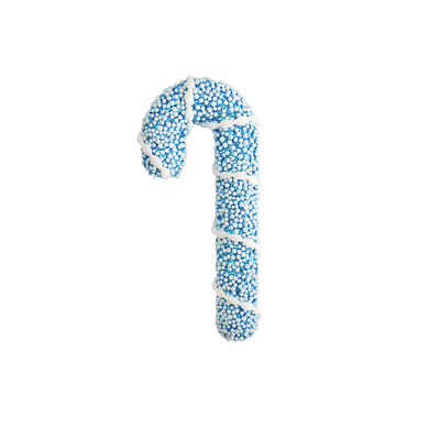 Colgante bastón de Navidad azul 8x21cm