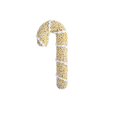 Colgante bastón de Navidad amarillo 5x14cm