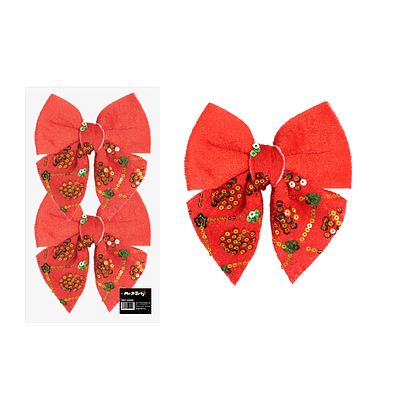 Lazo decorativo navideño 11x14x6cm 2pcs