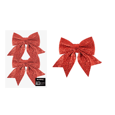 Lazo decorativo navideño 12x14x6cm 2pcs