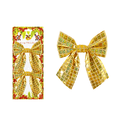 Lazo decorativo navideño 13x14cm 2pcs