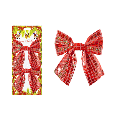 Lazo decorativo navideño 13x14cm 2pcs