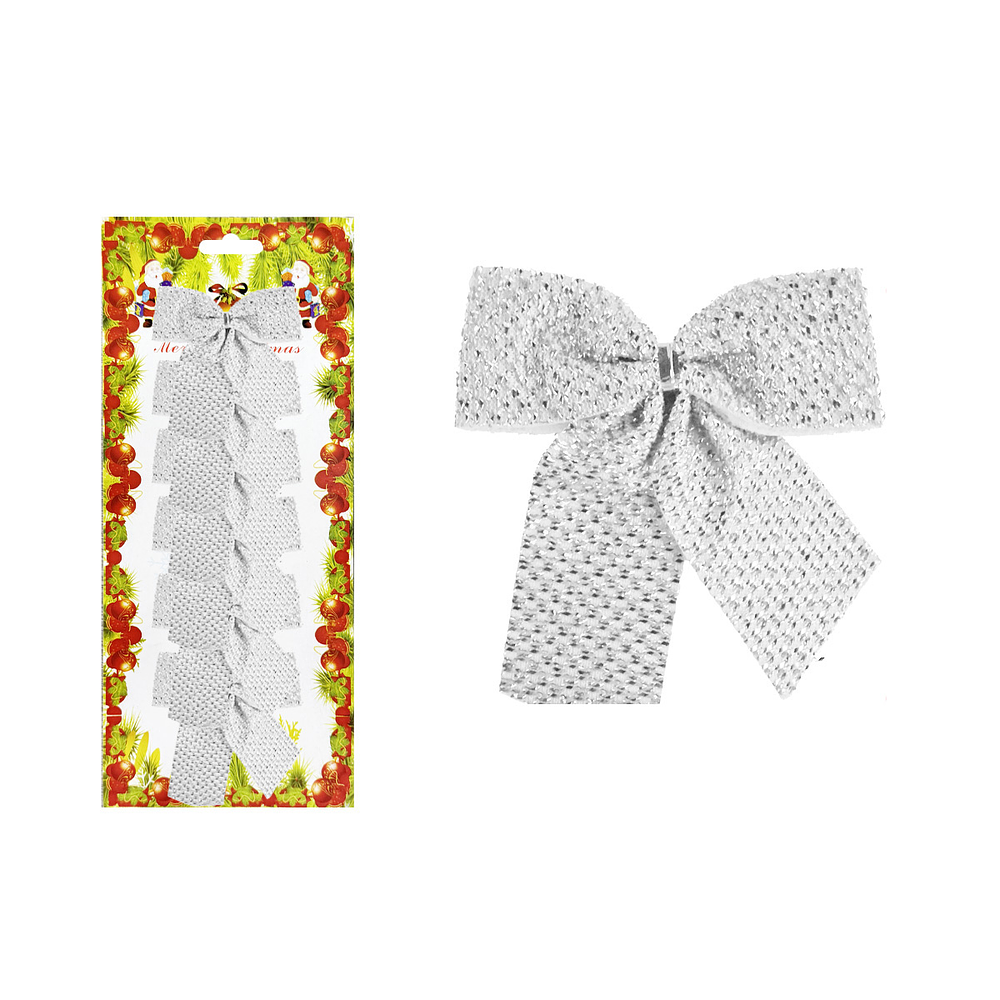 Lazo decorativo navideño 8x8cm 6pcs