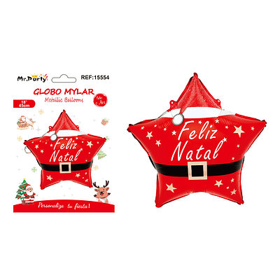 Globo metálico estrella de Navidad 45cm