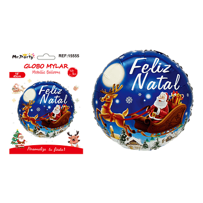 Globo metálico redondo viejo pascuero 45cm