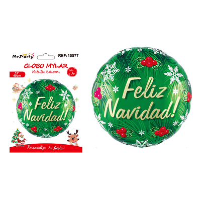 Globo metálico navideño 45cm