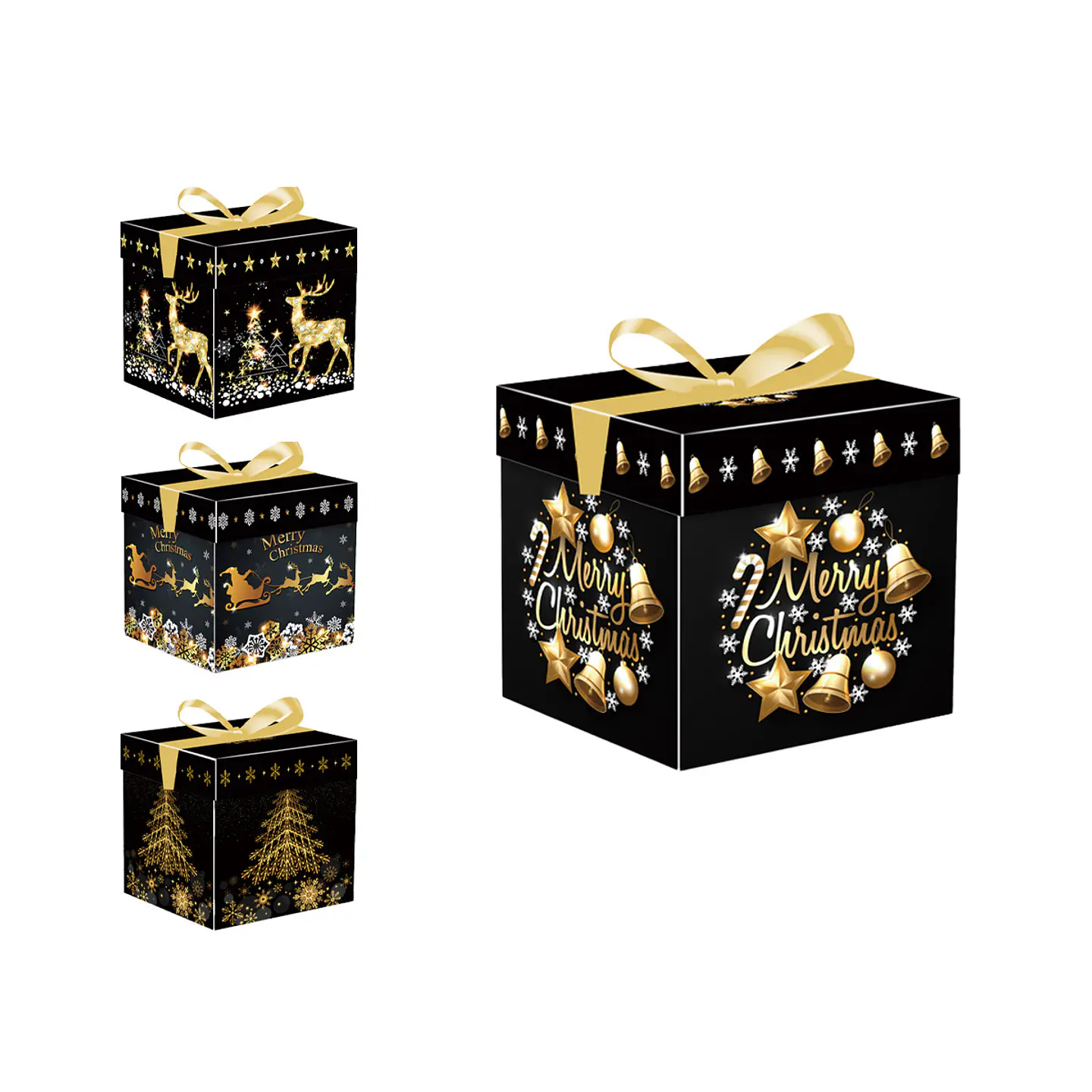 Caja de regalo navideño con tapa 28x28cm Diseño Aleatorio 1