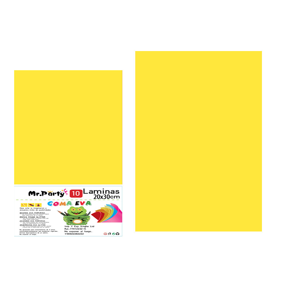 Goma Eva sin glitter amarillo dorada 20*30cm 6pcs