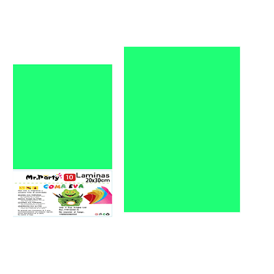 Goma Eva sin glitter verde hierba 20*30cm 6pcs